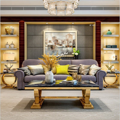 comprar Alturas 0,45M Cuadrado Mesa de café de mármol con patas de acero inoxidable online manufacture