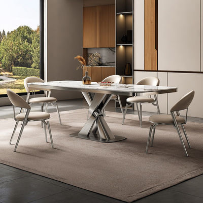 comprar Luxo de acero inoxidable de mármol cuadrado mesas de comedor longitud 1.8M online manufacture