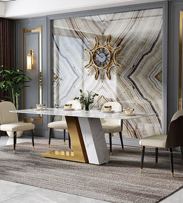 comprar Mesas de comedor de lujo con techo de mármol y acero inoxidable para comprar a granel online manufacture