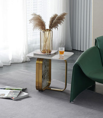 comprar Tabla de final de café de mármol de acero inoxidable Tablas ocasionales Combinación online manufacture