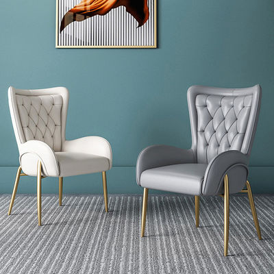 comprar Banquete silla de comedor de lujo de acero inoxidable con asiento de cuero online manufacture