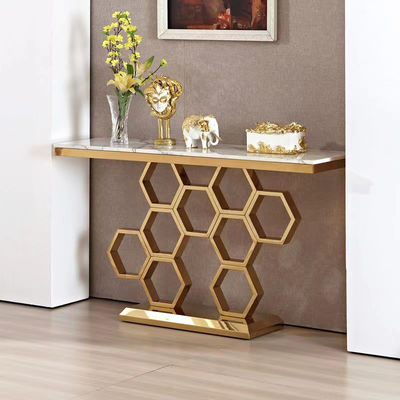comprar Tablas de consola de mármol al por mayor con base de acero inoxidable elegante online manufacture
