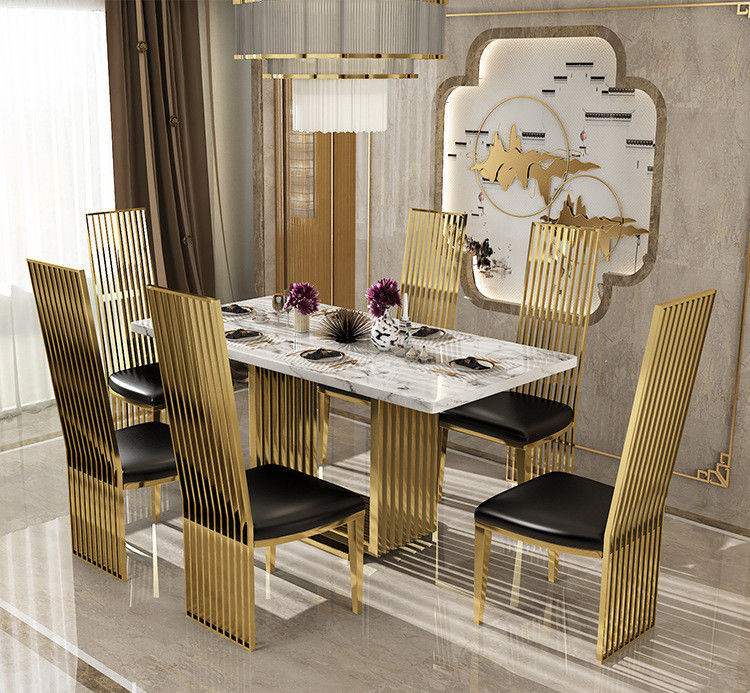 Mesa de comedor cuadrada de mármol Tamaño de apartamento Mesa de cocina longitud 1,8m/2m