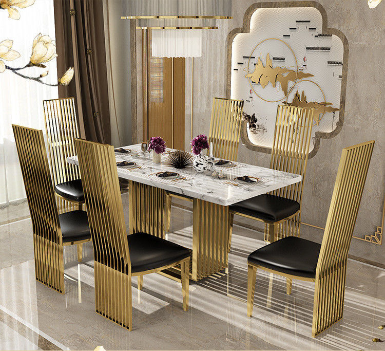 Mesa de comedor cuadrada de mármol Tamaño de apartamento Mesa de cocina longitud 1,8m/2m