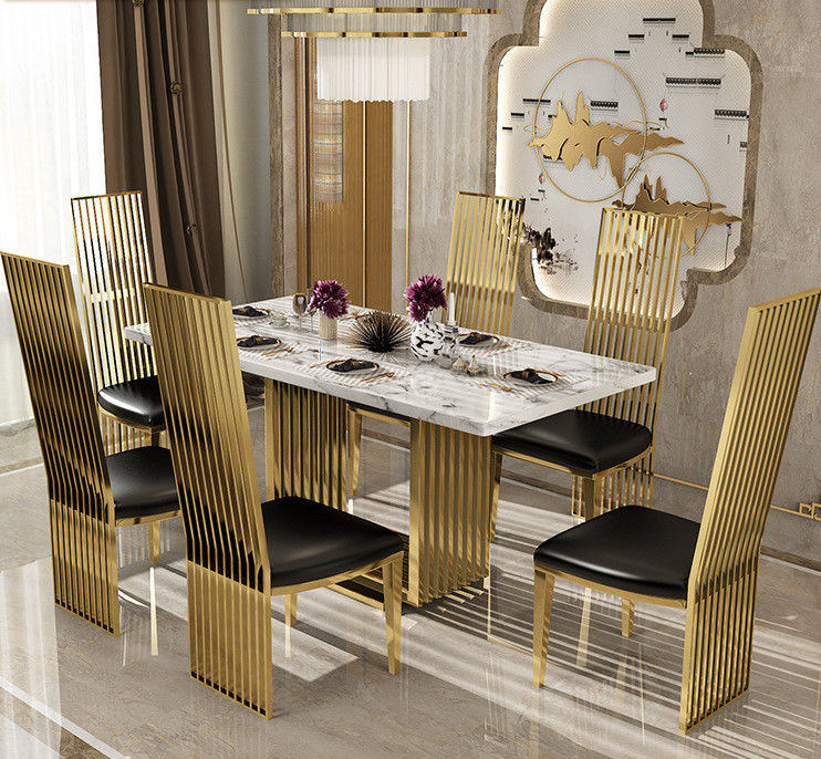Mesa de comedor cuadrada de mármol Tamaño de apartamento Mesa de cocina longitud 1,8m/2m